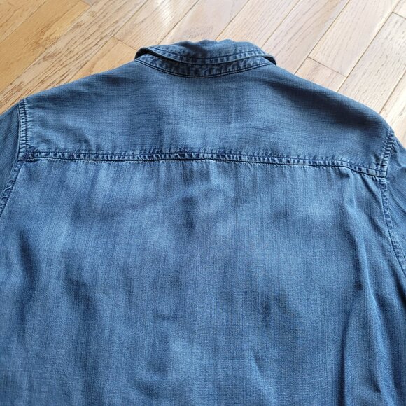 Lola River Blouse Chambray Long Sleeve Button Up L - Picture 8 of 12
